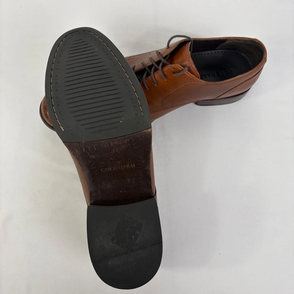 Cole Haan Mens Benton Cap Toe British Tan Leather Derby Oxford Shoes Size 11 M